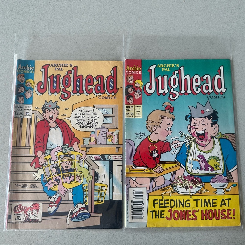 set of 2 1994 vintage comic books "Archie's Friend Jughead" # 60 & #58